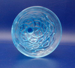 Viking Glass Colonial Blue Diamond and Thumbprint 6 3/8″ Goblet 1972 Yesteryear