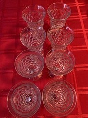 Vintage Crystal Wine Goblets Glasses Stemware SET of 8 pieces