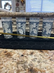 4 Hazel Atlas Wedgewood grape Vine Highball Glass Tumblers MCM