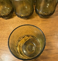 Vintage Tiffin Franciscan Madeira Old Fashion Glass Citron 7 Count GLOWS