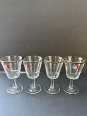 Crystal D’arques Silver Rimmed Wine Water Cocktail Glasses Set (4) Barware MCM
