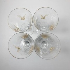 Set of Four Mid-Century Tiffin-Franciscan Jupiter pattern Juice Glasses MCM