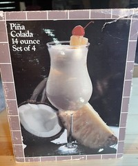 Riekes Crisa 1979 Set Of 4 Pina Colada 14 Ounce Glasses NOS