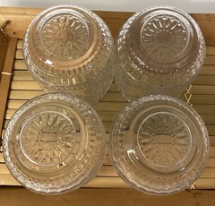 Vtg-Style Glass Embossed Drinking Glasses Floral/Sunflower Pattern Whisky Wine