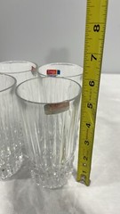Fostoria Heritage Lead Crystal tall tumbler glasses set of 4 vintage Barware