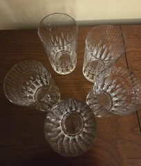 5 Heavy (1 lb Each) Crystal Highball Glasses 6″ Tall, Holds 12 oz Excellent!