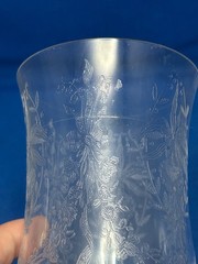 HEISEY, ORCHID- SET OF 3 ICED TEA GLASSES 5» ETCHED ORCHID FLORAL DESIGNS