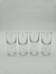 Kosta Boda Pippi Clear Bubble Liqueur Shot Glasses 3 3/8” Tall Qty 4