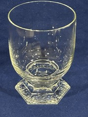 NEW Rosenthal Maria Crystal Whiskey Rocks Glass – (6) sided base embossed roses