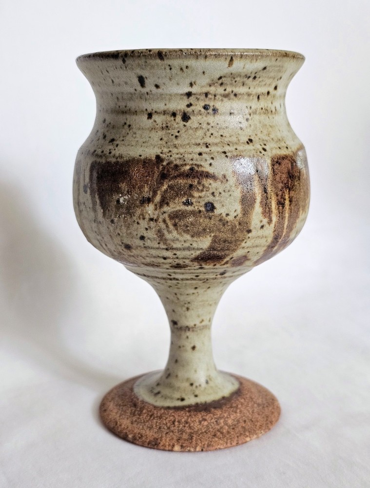 Studio Art Pottery Goblet Chalice signed