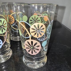 Libby 1970’s Atomic Starburst Glasses Set Of 5