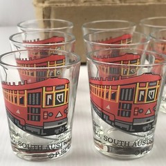 Vintage Glenelg Tram Shot Liquor Glasses x 12 South Australia New Old Stock
