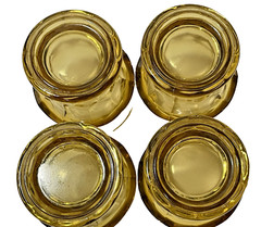 Set of 4 Vintage Anchor Hocking Georgian Honeycomb Amber Drinking Glasses 4.25″