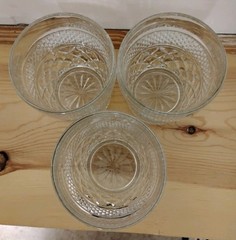 Vintage Set of 5 Anchor Hocking Wexford Diamond cut lowball and highball glasses