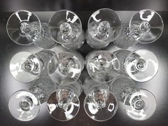 12 Duncan Miller Sandwich Clear 8 Oz Water Goblets Set Vintage Scroll Etched MCM