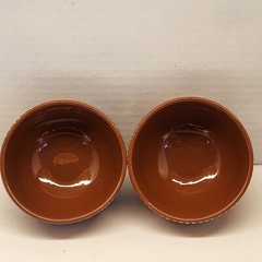 2 Traditional Terracotta Clay Wine Cups Portugal