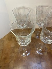Luminarc France Octime Octagon Clear wine Glasses Set 6