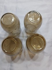Anchor Hocking Sherwood Spicy Brown 3 ¾” 6 oz Juice Glass/Tumbler Set Of 4 MCM O