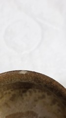 Handmade Art Dripped Pottery Wine Goblets Set Of 4 Stoneware Clay