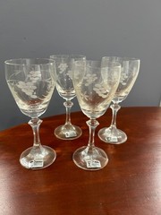 Set of 4 Vintage Duiske Glass Crystal Goblets Irish excellent condition
