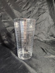 Vtg Tumbler Glass «Scotch» Pattern by Pasabahce «Block Optic» Windowpane Design