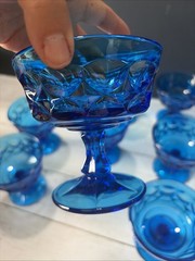 Set of 12 Noritake Perspective Blue Champagne/Tall Sherbet Glasses