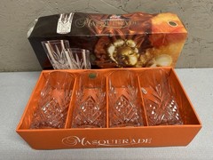 4 Cristal D’Arques MASQUERADE 12.25 oz. Hi-Ball Mix Drink Glasses Clear Crystal