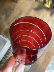 3 Mikasa Cheers Ruby Fluted Champagne Set Elegant Red Etched Clear Stemware Lot