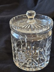 Royal Brierley Crystal Dorchester 5″ Biscuit Small Canister w/Lid