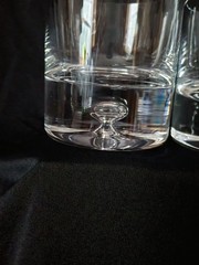 Vintage Krosno Poland Bubble Bottom Whiskey Glasses Crate & Barrel MCM Set of 2