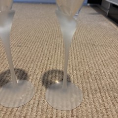 Mikasa «Sea Mist Clear» Ribbed Frosted Stem Crystal Champagne Flute VGUC