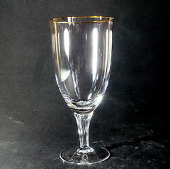 WATERFORD Marquis ETERNITY GOLD ICED TEA GLASS, Blown Crystal, 8″, 22K Gold Trim