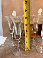 Set 6 Vintage MCM Blown Glass Aperitif Cordial Liquor 1 fl oz? Barware Glasses