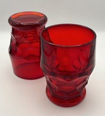 Anchor Hocking 4″ Ruby Red Georgian Tumblers Set of Four | Vintage