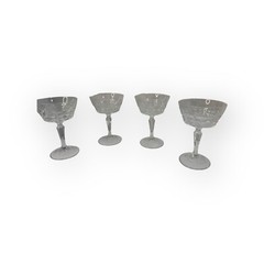 Vintage Set of 4 Cherbourg 24% French Lead Crystal Champagne/Sherbet