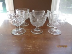 6 – EAPG Victorian Mixed Lot Vintage Honey Ice Cream Goblets