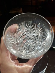 (1) Tumbler 4″, American Brilliant Period Cut Glass Crystal Early design Straus?