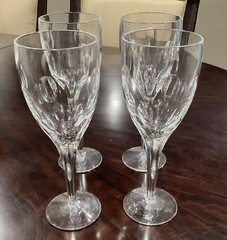 Set of 4 Waterford John Rocha Dot Imprint Wine Goblets 9 1/8″.