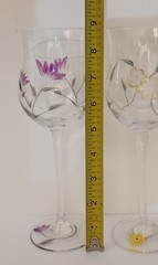 Lenox Floral Spirit Etched/Hand-painted 8-7/8″ Tulip Wine Glasses (3)