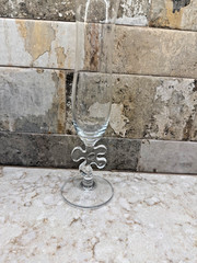 Marc Aurel Crystal Champagne Flute Puzzle Piece Design RARE