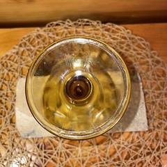 Vintage Amber Glass Footed Water Goblet Beer Beer Glass 6 Inch