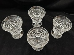 Fostoria American (4) 4-1/2 oz Oyster Cocktail 3-1/2” Tall, Originally Sherbet