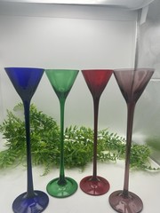 4 Vintage Cordial Glasses Long Stem 10” La Grande Bombay Glasses