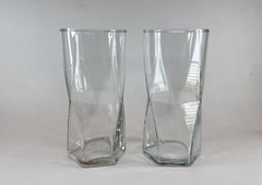 Libbey Glass Crisa Rhombus Cooler Glasses, 6” Tall, 15.75 oz. – Set of 2