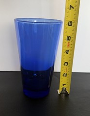 5 Anchor Hocking Cobalt Blue Glasses Vintage Flare Water Tea Tumblers Goblets