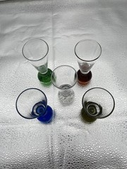 Retro bubble glass – encased glass bubble – Italian glass cordial Set Of 5