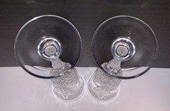 2 Cristal de Flandre Salzburg Crystal Cut Glasses Champagne Flutes