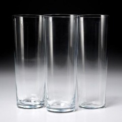 Calvin Klein Modernist Clear Highball Tumbler Glasses 3pc Lot 6.5″h