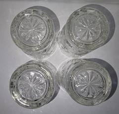 Anchor Hocking Early American Prescut Star of David 3-7/8″ Juice Glass 4