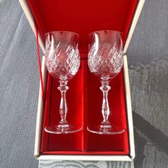 HOYA Crystal Wine glass 2pcs set 16×6.5cm/6.29×2.55″ HOYA Crystal HOYA Crystal